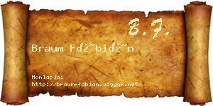 Braum Fábián névjegykártya